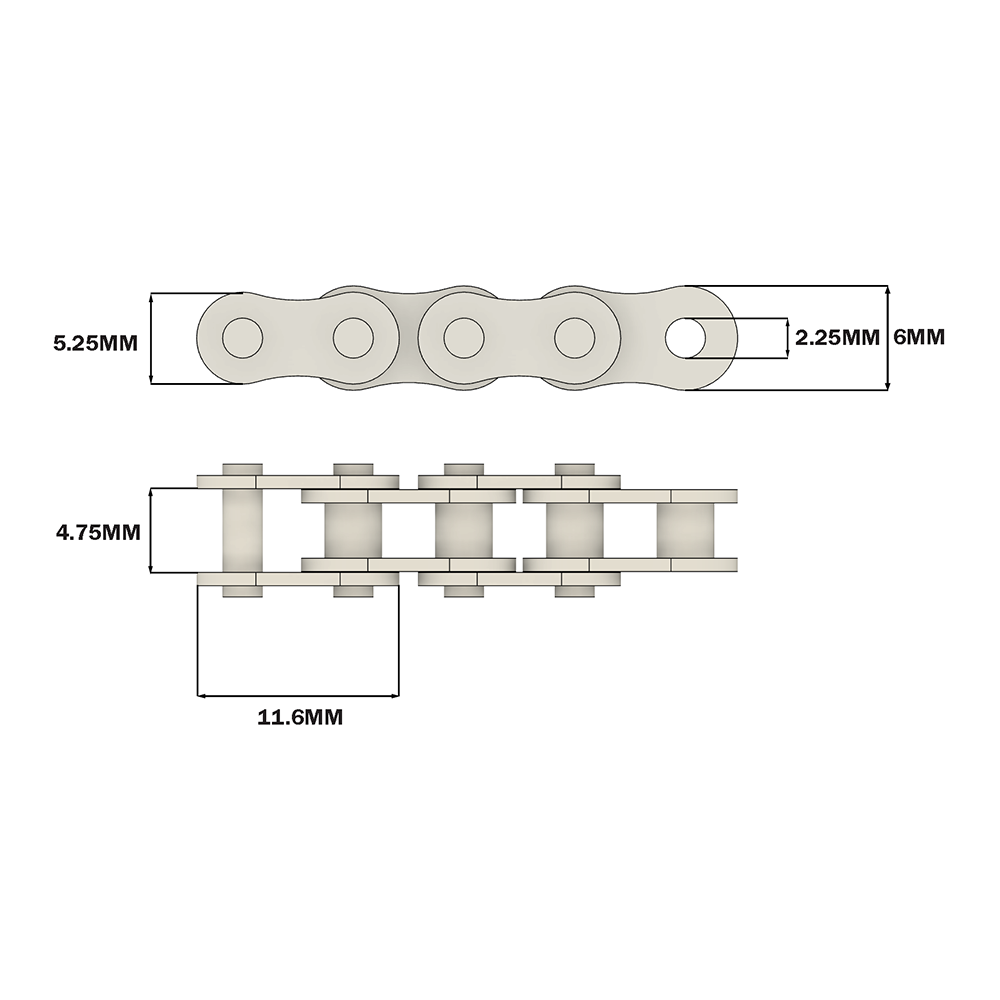 56-000-0 MODULAR SOLUTIONS DOOR PART<BR>ANSI 25 ROLLER CHAIN, 1/4" PITCH